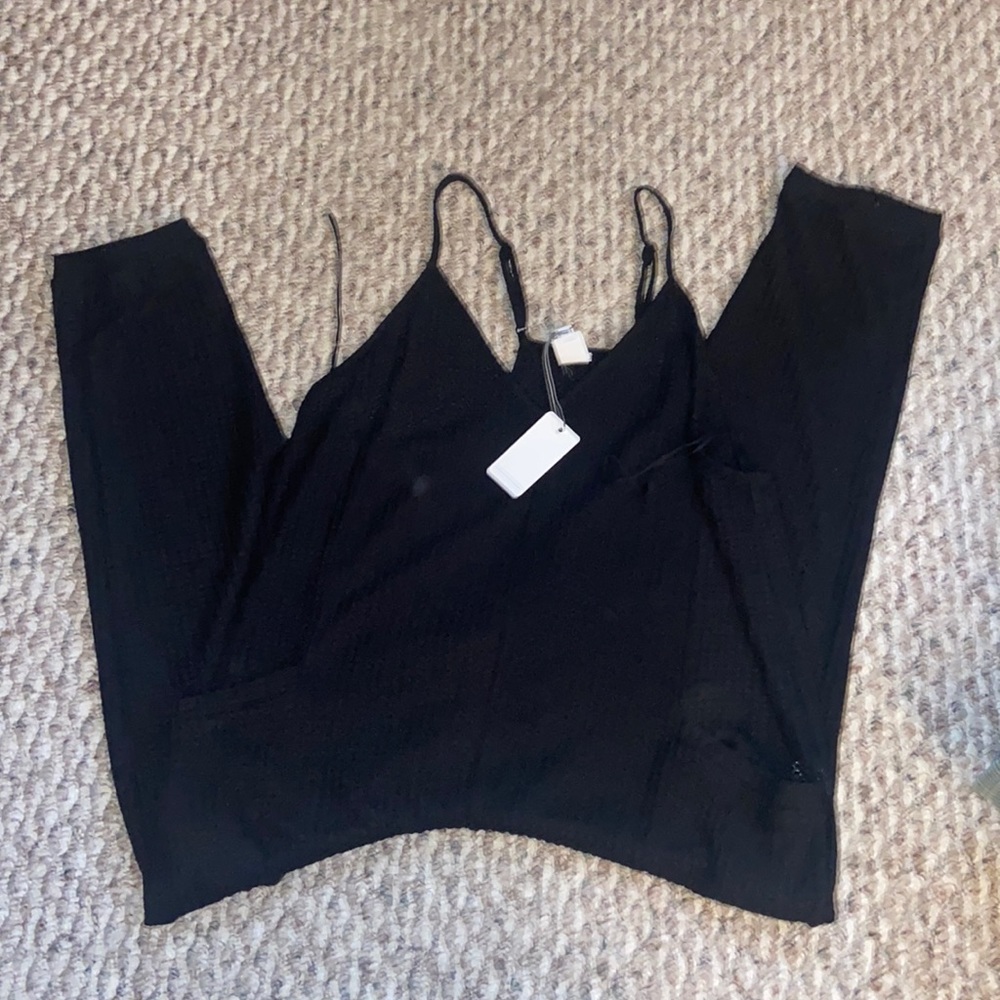 Black waffle knit jumper